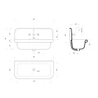 Lavatrice qeramike e drejtuar drejtkëndëshe e rrumbullakosur me mur Viadurini