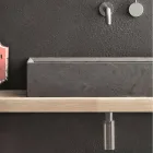 Lavaman Countertop drejtkëndëshe dhe moderne në gurin e dizajnit - Farartlav3 Viadurini