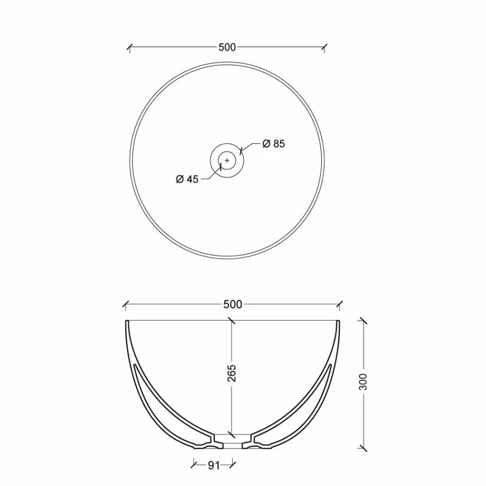 Mbajtës i rrumbullakët i countertop-it me qeramikë të bardhë ose me ngjyra qeramike Star Viadurini