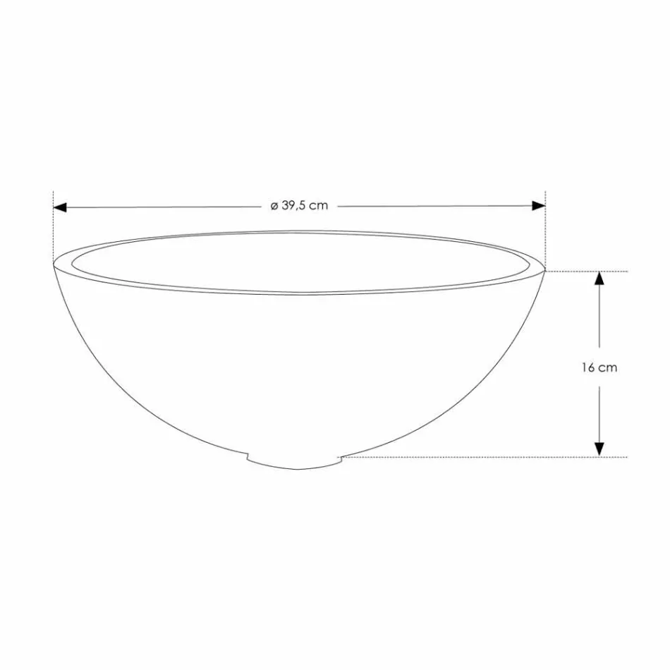 Lavaman i countertopit të rrumbullakët në fund të bardhë me rrëshirë optike - Rrethi Viadurini