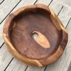 Lavaman Countertop Modern në Dru tik Natyror të Lëmuar - Zino Viadurini