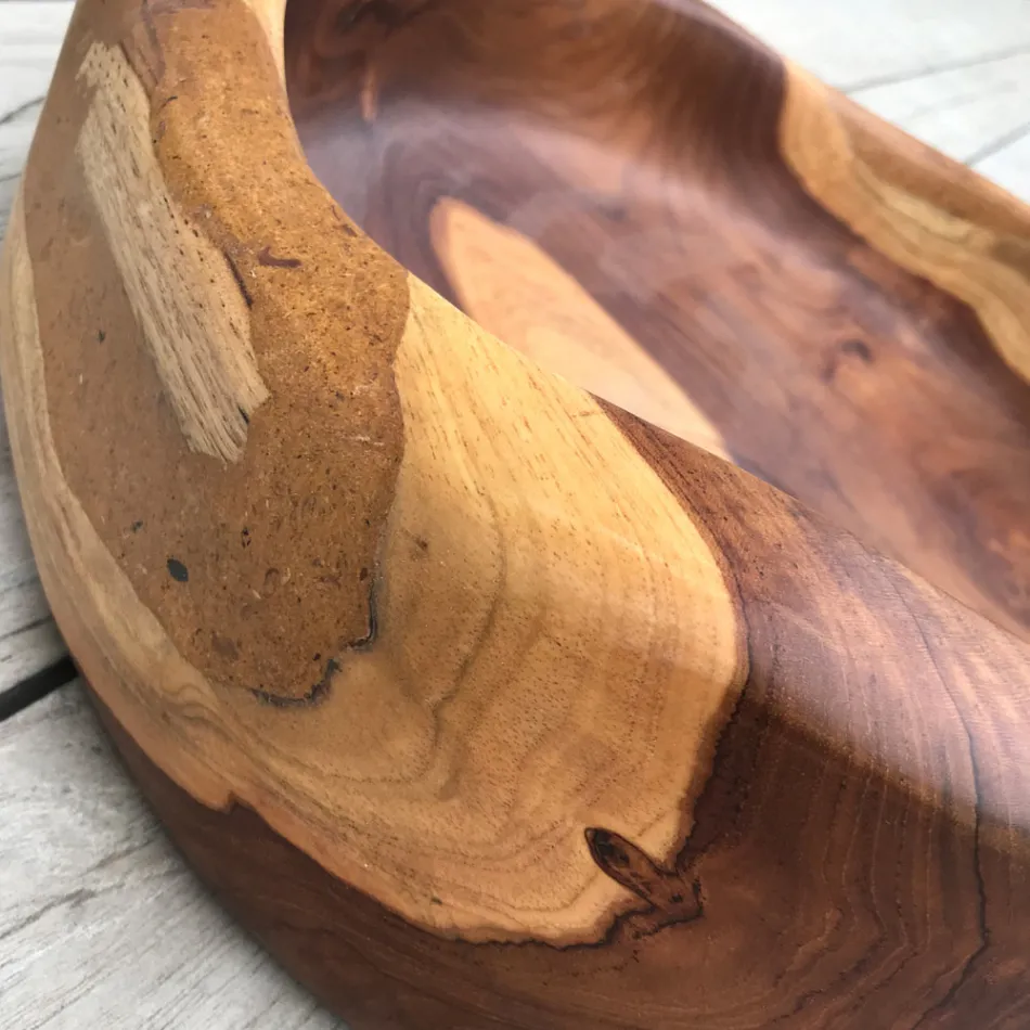 Lavaman Countertop Modern në Dru tik Natyror të Lëmuar - Zino Viadurini