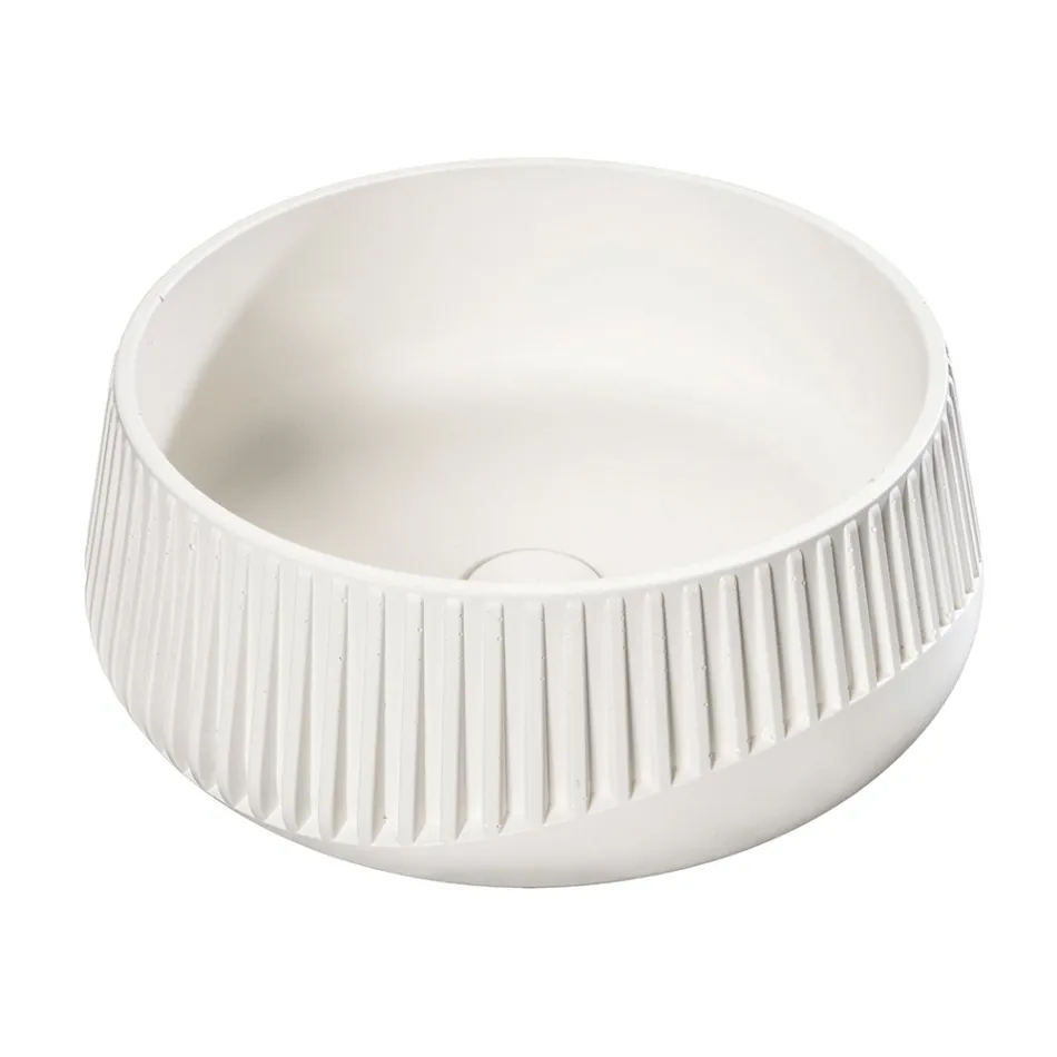 Lavaman banaku i rrumbullakët i bërë nga çimento dhe rrëshirë - Ibisco Viadurini