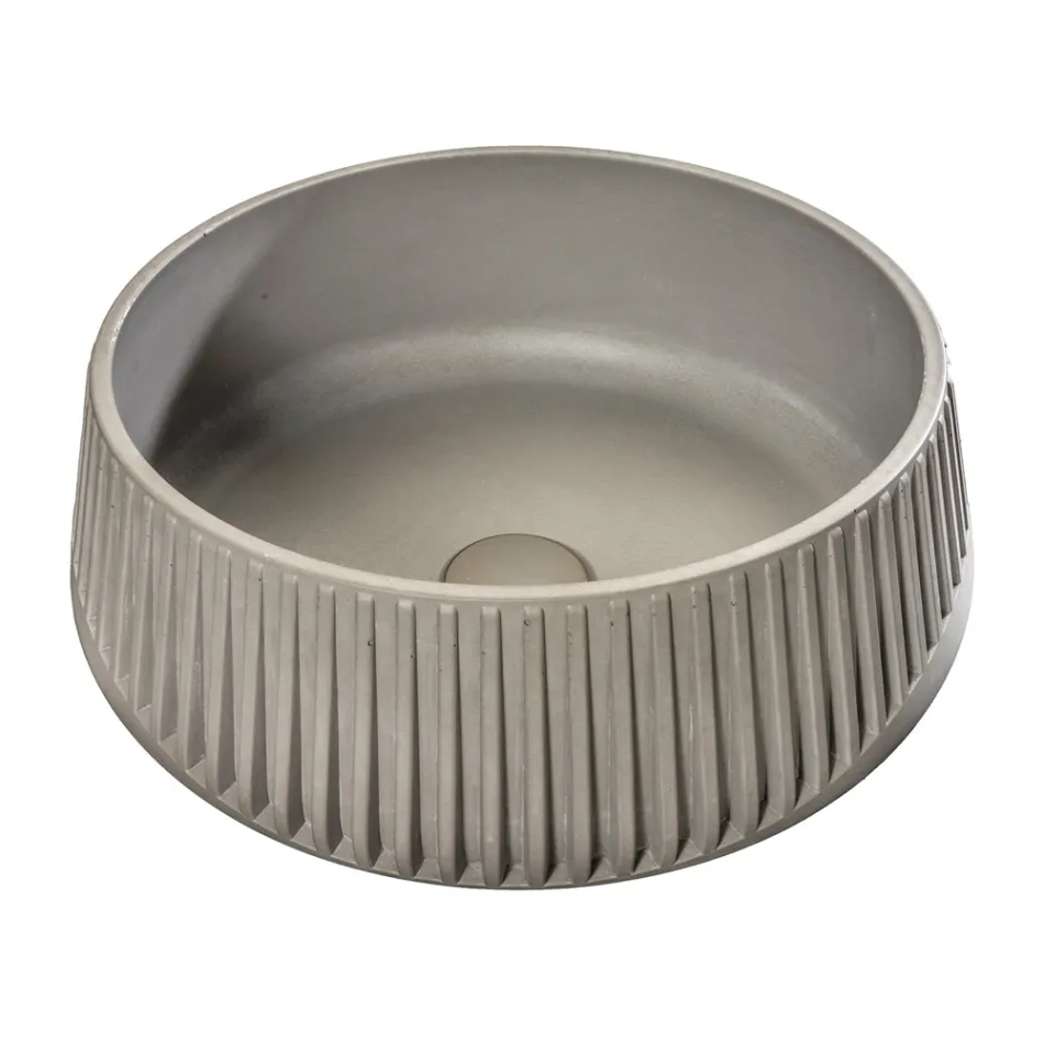 Lavaman banaku i rrumbullakët i bërë nga çimento dhe rrëshirë - Ibisco Viadurini