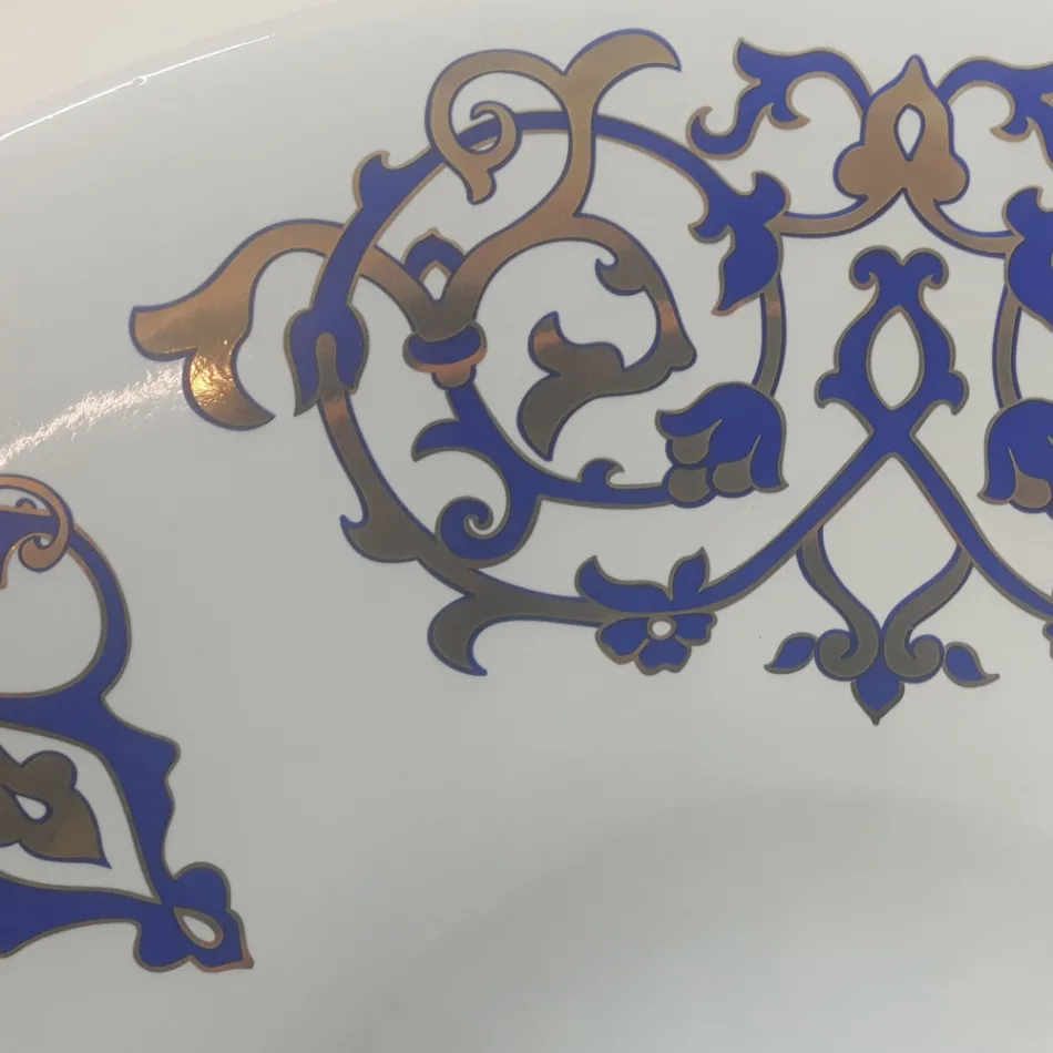 Lavaman gjysmë i zhytur me dekorime blu kobalti dhe ari ose ari Prodhuar në Itali - Capatosta Viadurini