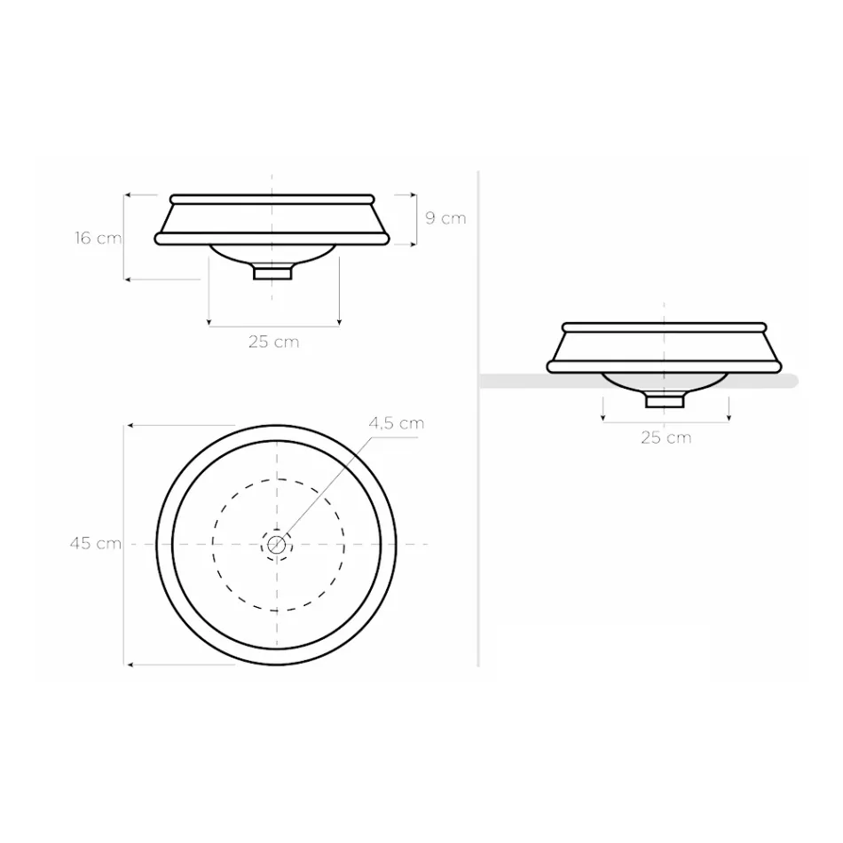 Lavaman banjo gjysmë i zhytur nga balta e zjarrit Prodhuar në Itali - Erasmo Viadurini