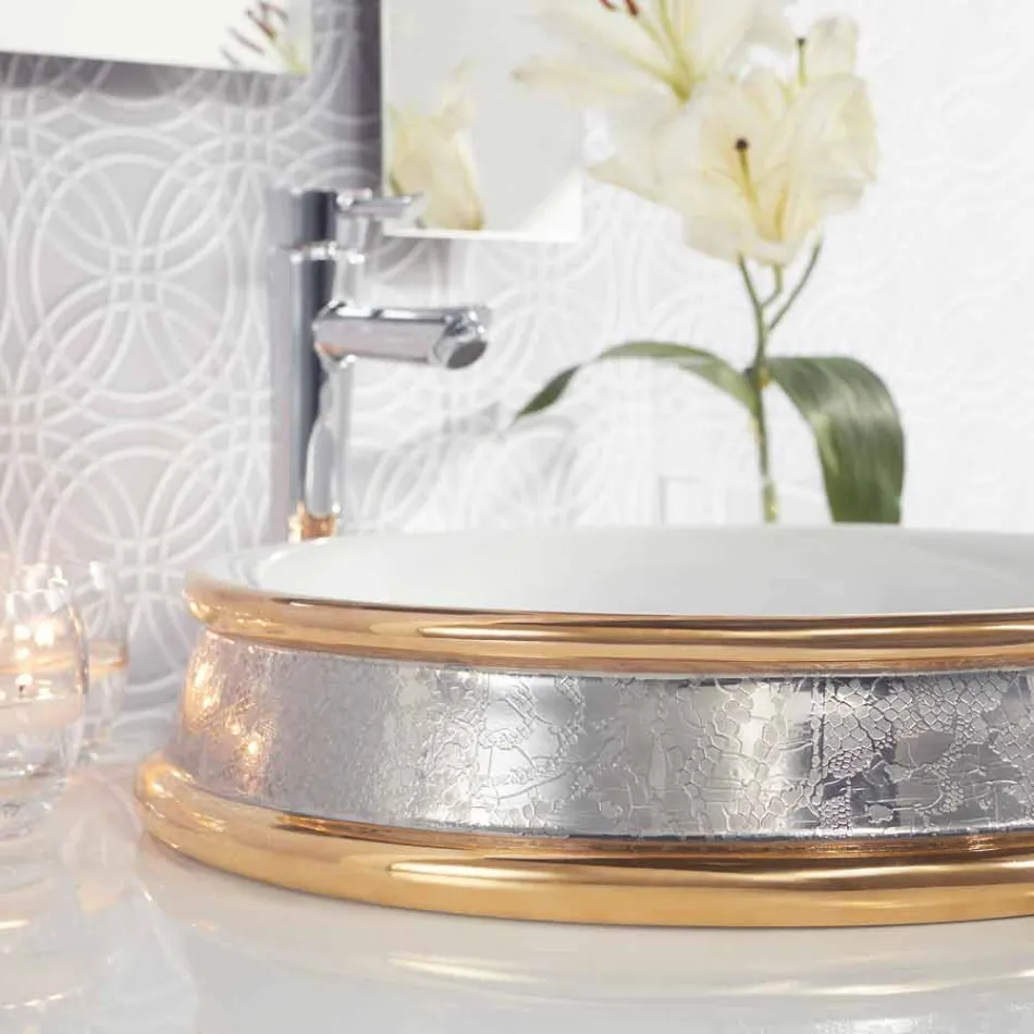 Dizenjoni lavaman gjysmë të prerë në argjilë të punuar me dorë në Itali, Manilo Viadurini