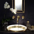 Lavaman gjysëm i zhytur në Fire Clay me shirit në përfundime të ndryshme - Botticino Viadurini