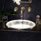 Lavaman gjysëm i futur në Fire Clay me shirit në përfundime të ndryshme - Botticino Viadurini