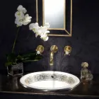 Lavaman gjysëm i zhytur në Fire Clay me shirit në përfundime të ndryshme - Botticino Viadurini