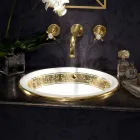 Lavaman gjysëm i futur në Fire Clay me shirit në përfundime të ndryshme - Botticino Viadurini