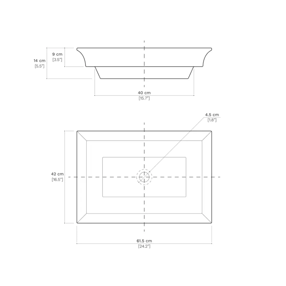 Lavaman gjysmë i zhytur në argjilë zjarri me përfundime të ndryshme të prodhuara në Itali - Ultima Viadurini