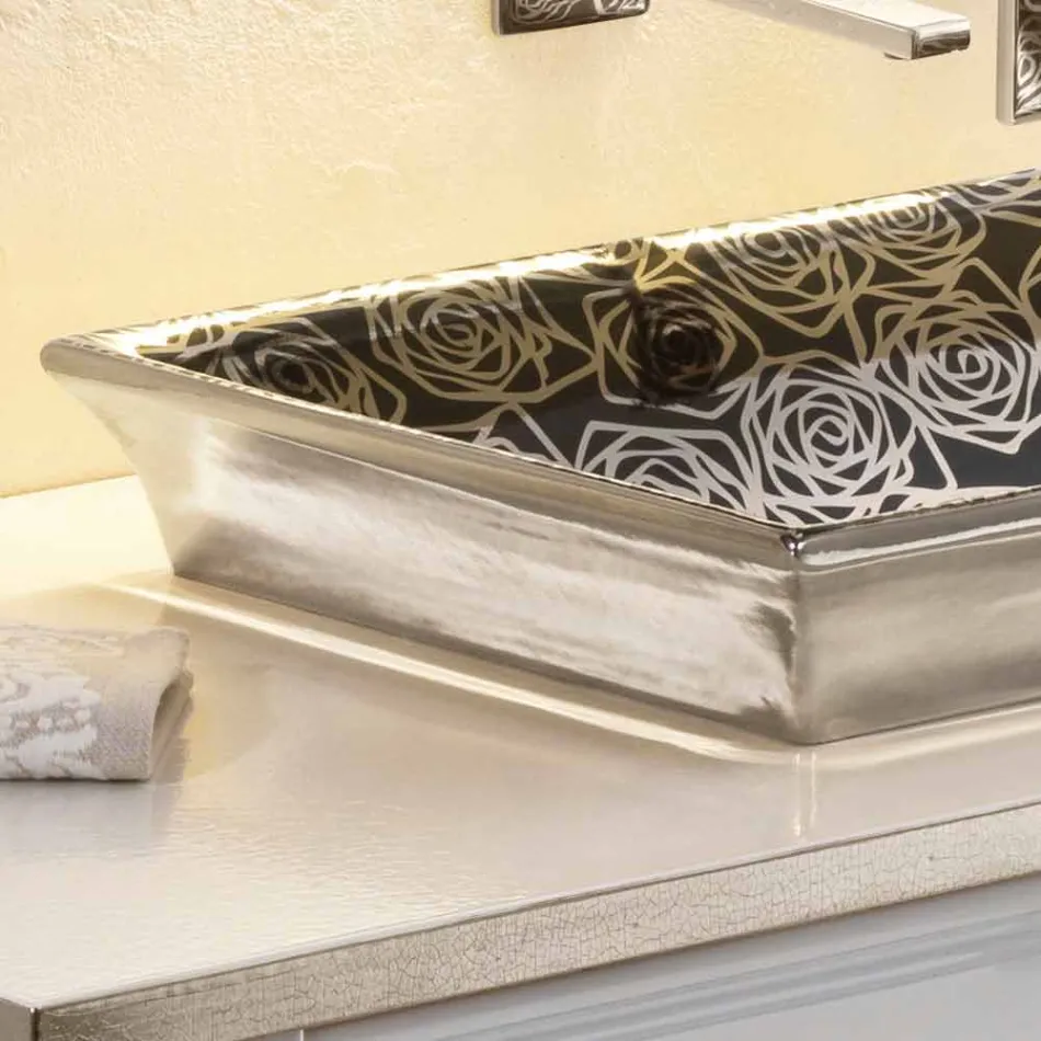 Lavaman gjysëm i prerë në argjilën moderne të zjarrit të dekoruar me dorë në Itali, Guido Viadurini