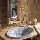 Lavaman gjysmë i zhytur në argjilë zjarri të lyer me dorë Prodhuar në Itali - Principe Viadurini