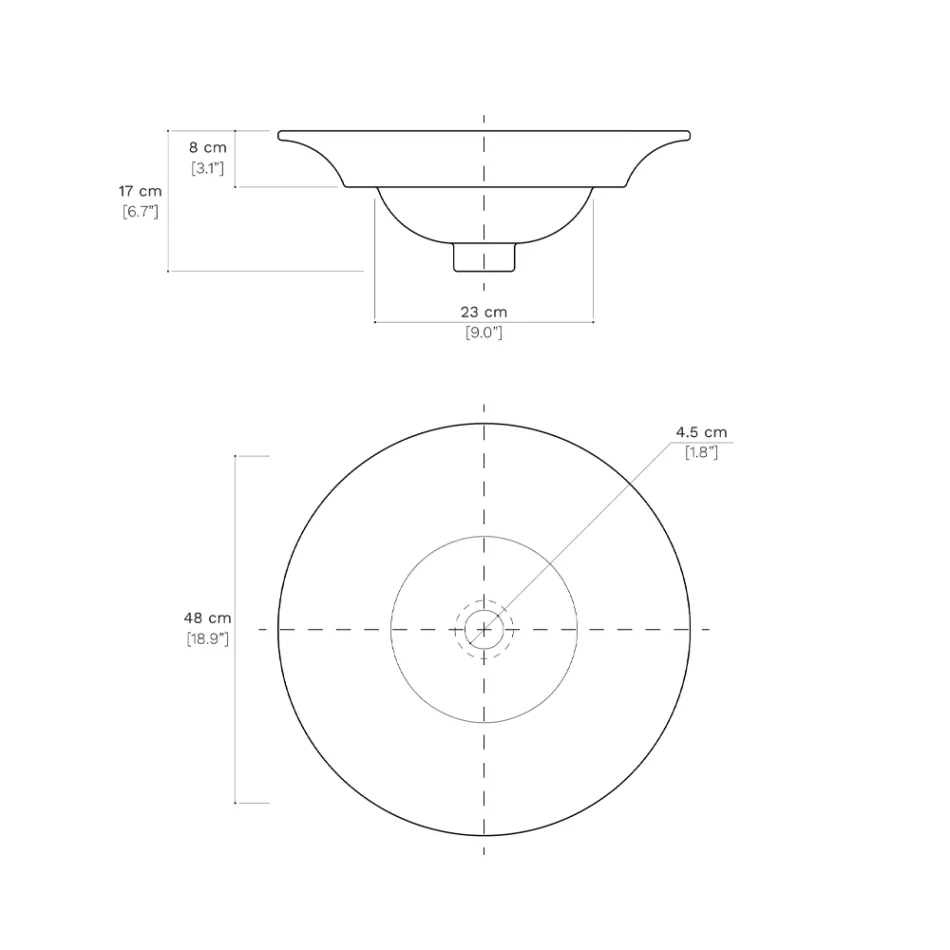 Lavaman gjysmë i futur në porcelan francez të cilësisë së lartë - Pausa Viadurini