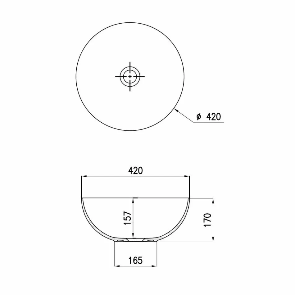 Countertop sferike qeramike Washbasin Ø40cm Made in Italy Leivi Viadurini