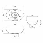 Countertop sferike qeramike Washbasin c60 cm adeshtë bërë në Itali Leivi Viadurini