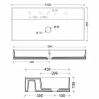 Dizajn modern i lagur lavaman qeramik Dielli 100x45 cm bërë në Itali Viadurini