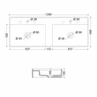 Dizajn modern modern i varur lavaman qeramik Dielli 120x45 cm i bërë në Itali Viadurini