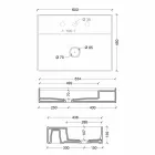 Llamarine qeramike e dizajnit modern varur lavaman qeramike Sun 60x45 cm, e bere ne Itali Viadurini