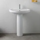 Lavaman Qeramik me Piedestal të Bardhë me një Dizajn Elegant Modern - Silica Viadurini