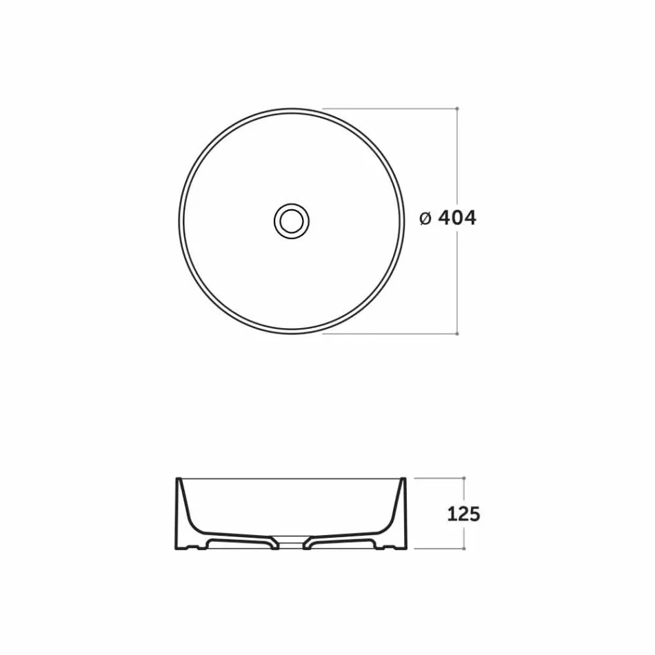 Lavaman prej 40 cm të rrumbullakët në Qeramikë me ngjyrë të bardhë ose Leivi Viadurini