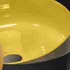 Lavaman banaku i verdhë i rrumbullakët në balte me xham Prodhuar në Itali - Tatiana Viadurini