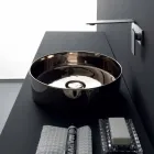 Lavaman i rrumbullakët me countertop në qeramikë me ngjyra Icon Alice Ceramica Viadurini