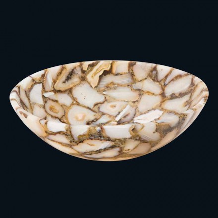 Mila agat e rrumbullakët me banjë countertop, copë unike Viadurini