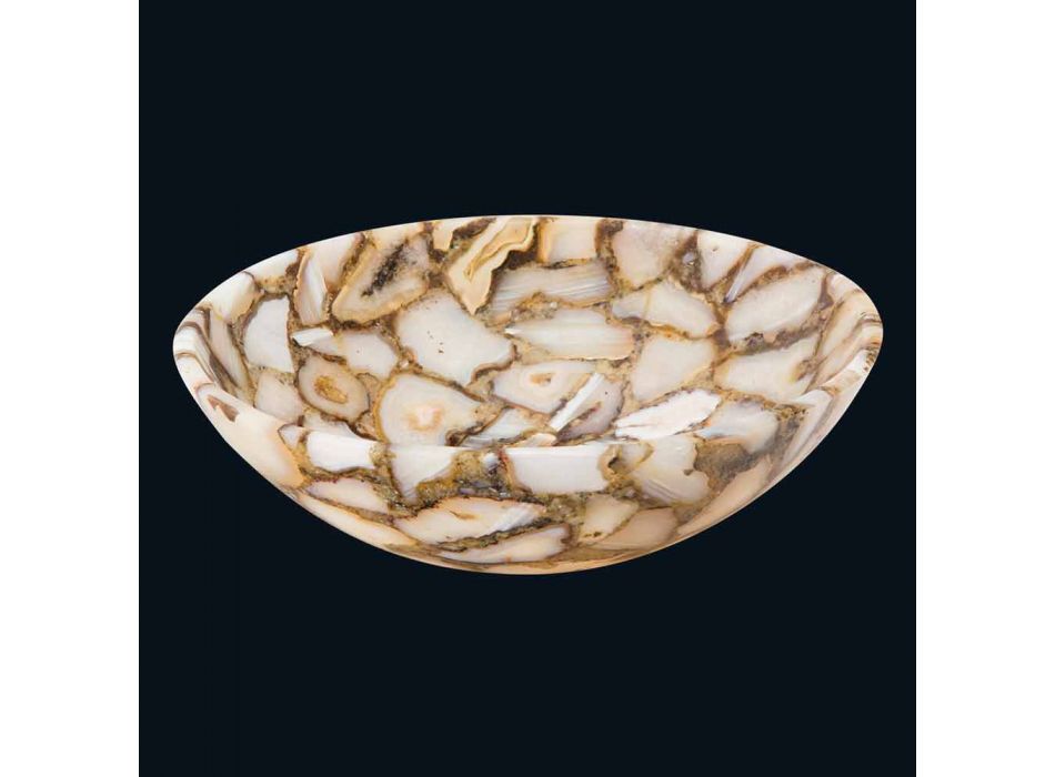 Mila agat e rrumbullakët me banjë countertop, copë unike Viadurini