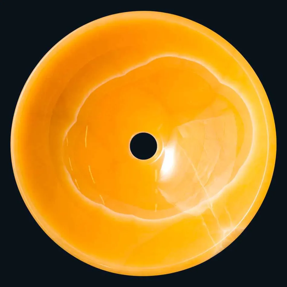 Lavaman countertop në gurin portokalli Aris Viadurini