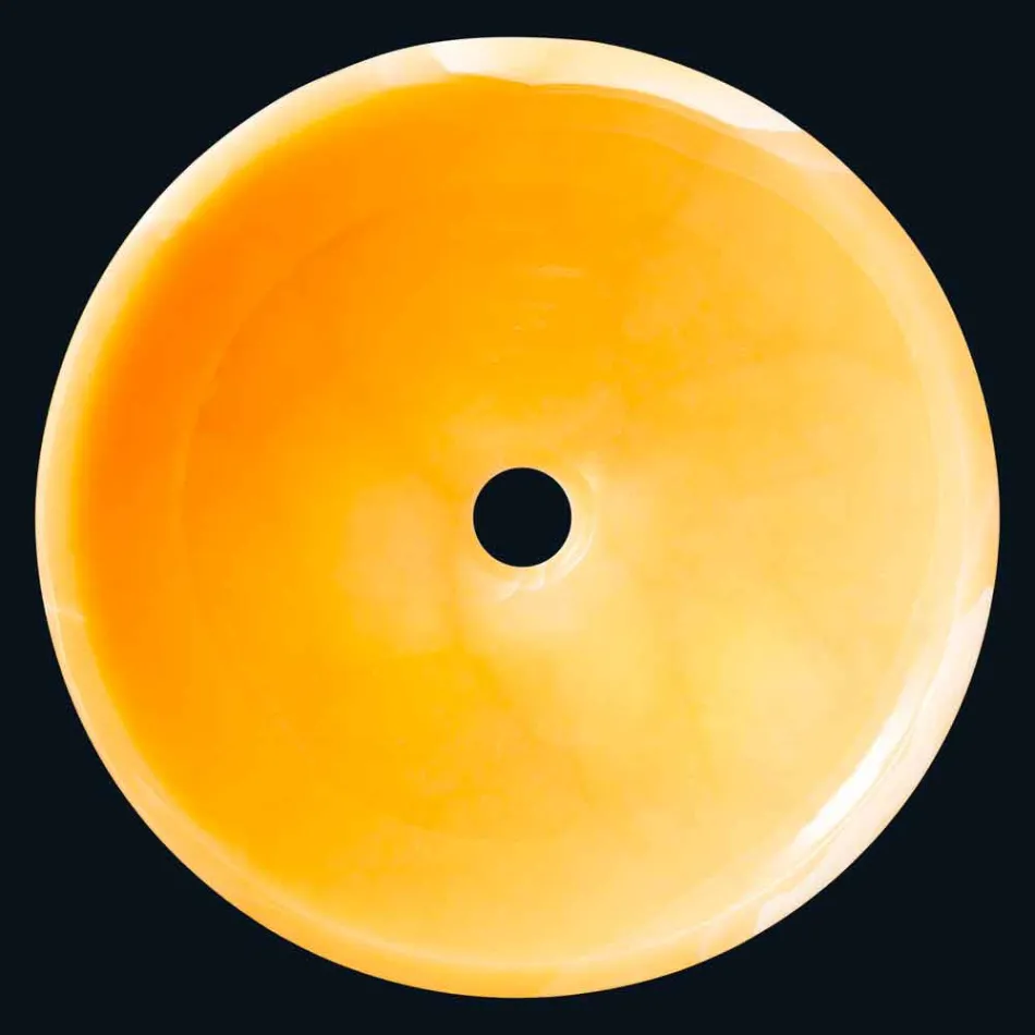 Lavaman countertop në gurin portokalli Aris Viadurini