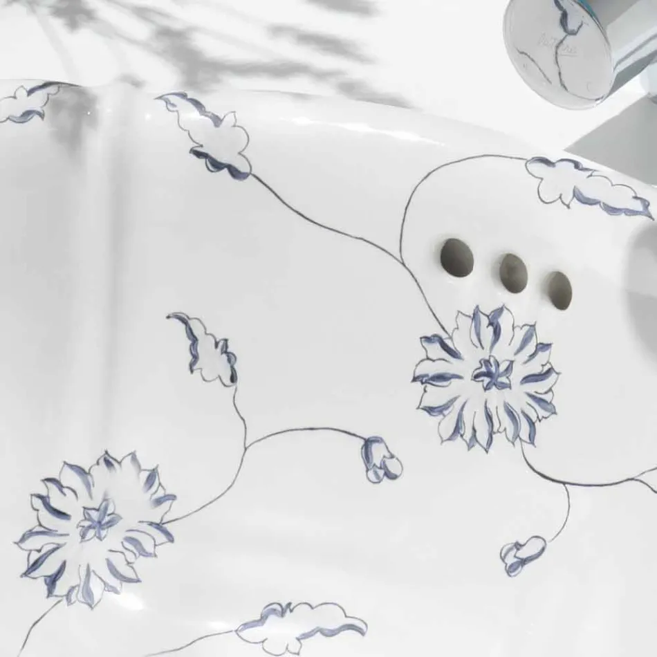 Lavatrice e rrumbullakosur në porcelan klasik të bërë në Itali, Santiago Viadurini