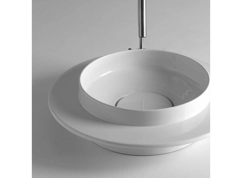 Banjë e rrumbullakët e lavamanit në dizajn modern qeramike Kathy Viadurini