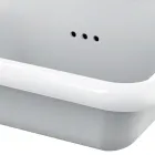 Lavaman i dyfishtë i montuar në mur në mur lavaman në qeramikë gri - Jack Viadurini