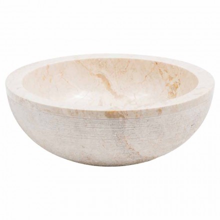 Lavatrice me dizajn rrethor Countertop në mermer të bardhë, Budoni Viadurini