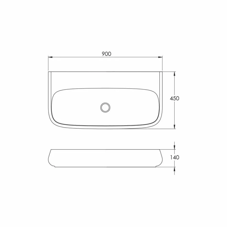Lavaman qeramike me qëndrim të lirë ose të pezulluar L 90cm i bërë në Itali, Gais Viadurini