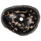 Lavaman countertop i punuar me dorë në gur lumi, Palizzi Viadurini