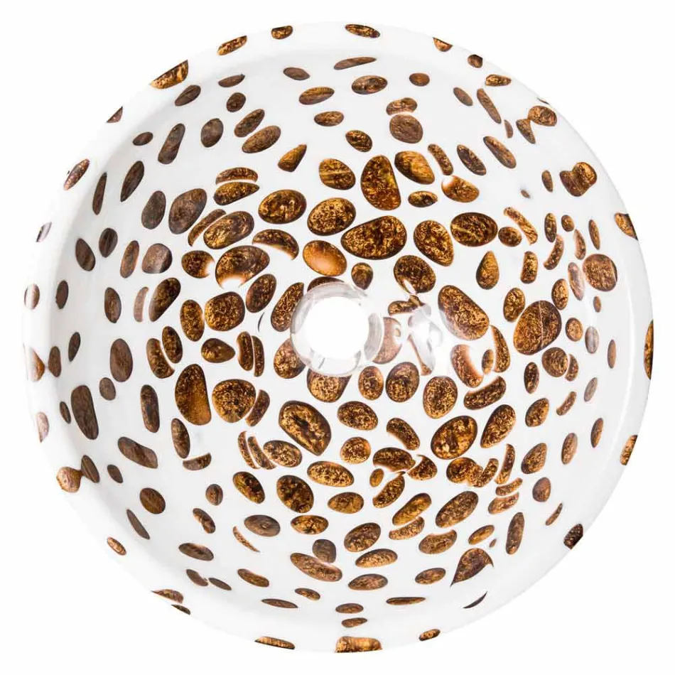 Mbytet moderne i rrumbullakët me banjë countertop në rrëshirë, Bussi Viadurini