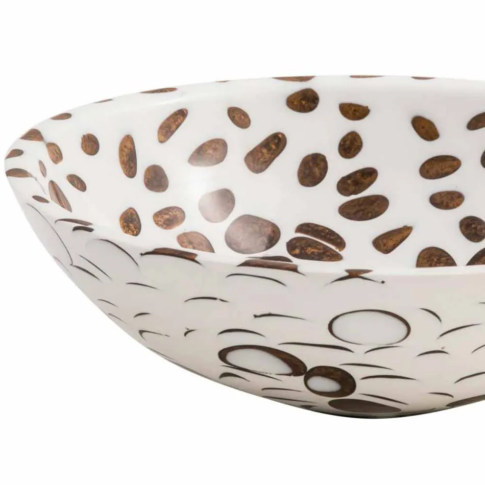 Mbytet moderne i rrumbullakët me banjë countertop në rrëshirë, Bussi Viadurini