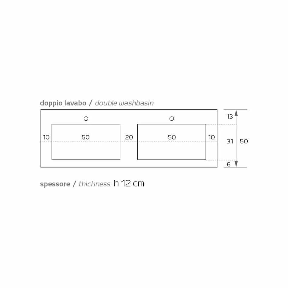 Lavaman modern me dyer pezullimi në Luxolid të bëra në Itali, Ruffano Viadurini