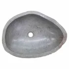 Lavaman moderne countertop në gur të lumit të bërë me dorë, Buriasco Viadurini