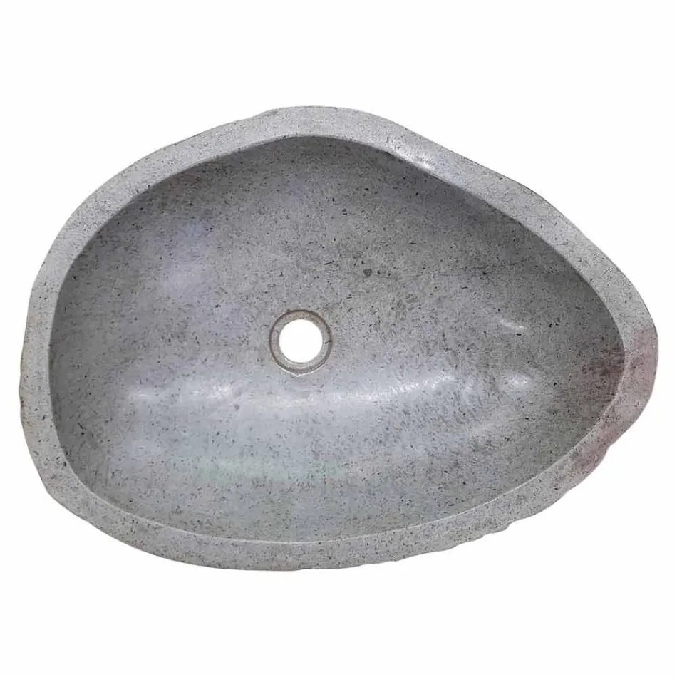 Lavaman moderne countertop në gur të lumit të bërë me dorë, Buriasco Viadurini