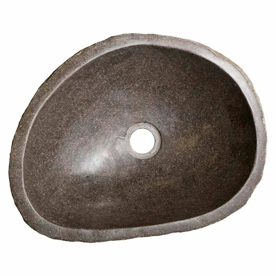 Lavaman moderne countertop në gur të lumit të bërë me dorë, Buriasco Viadurini