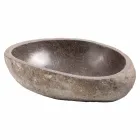 Lavaman moderne countertop në gur të lumit të bërë me dorë, Buriasco Viadurini