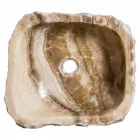 Lavaman moderne countertop në gur të punuar me dorë oniks, Buttrio Viadurini