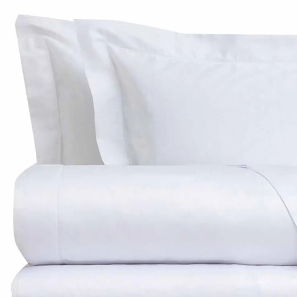 Fletët prej pambuku prej pambuku të vendosura për ngjyrën e ngurtë të krevateve dyshe - Freesia Viadurini