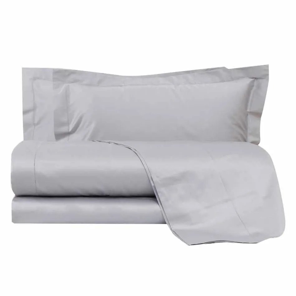 Fletë me ngjyra të ngurta plotësohen në saten pambuku për krevat dopio - Hibiscus Viadurini