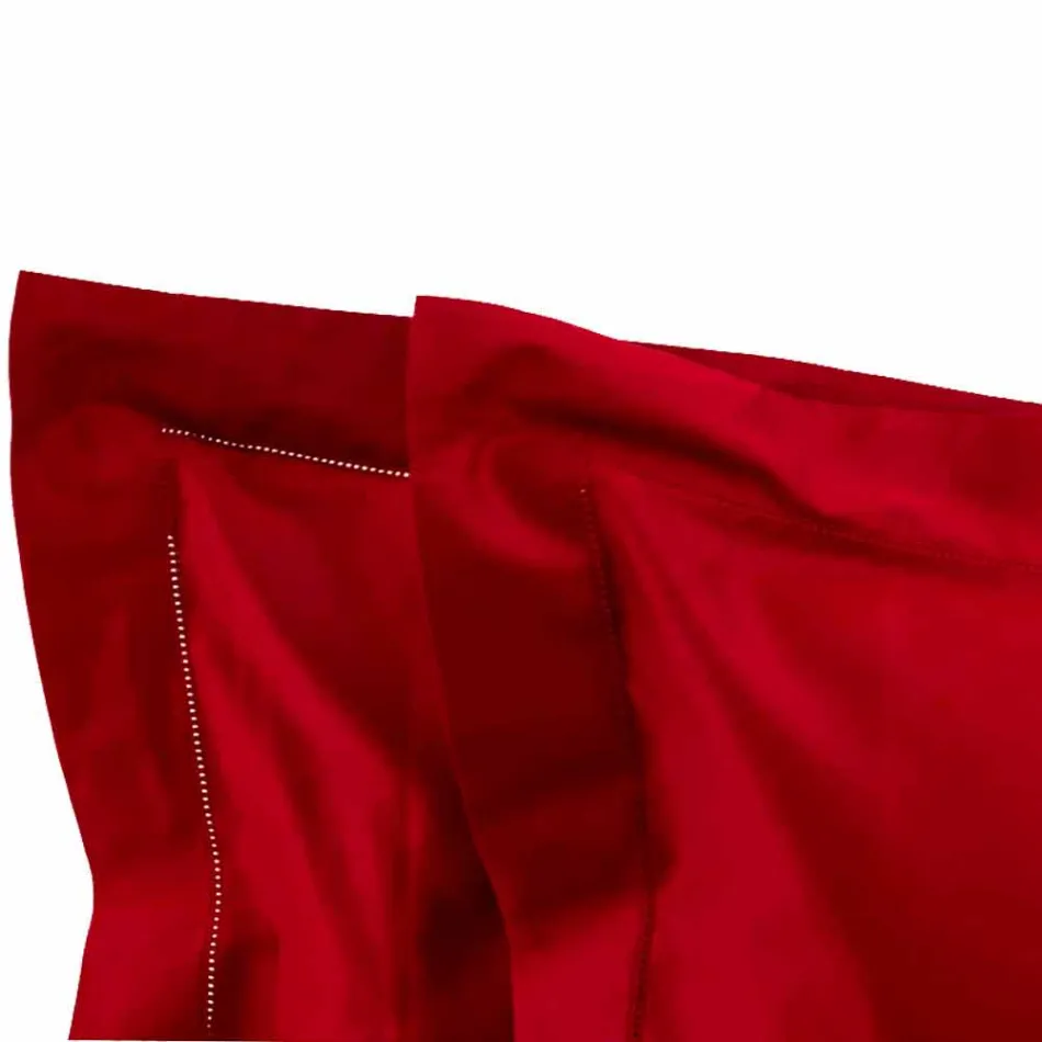 Fletë me ngjyra të ngurta plotësohen në saten pambuku për krevat dopio - Hibiscus Viadurini