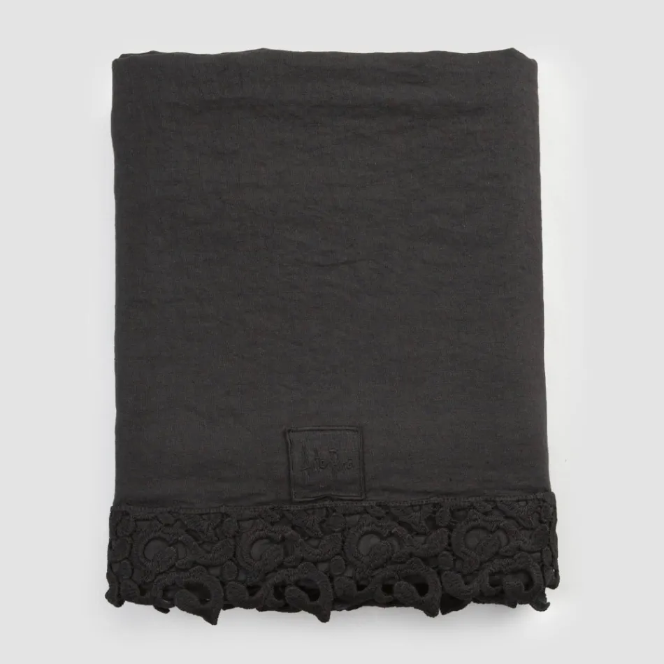 Çarçaf dopio me Lino me Lace Poema, 3 Finitura - Dulcis Viadurini